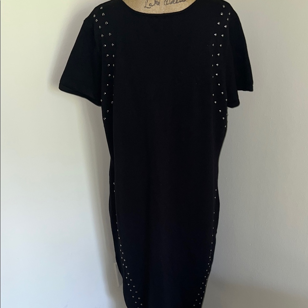 Elegant Black Studded Ashley Stewart Dress - Picture 6 of 7